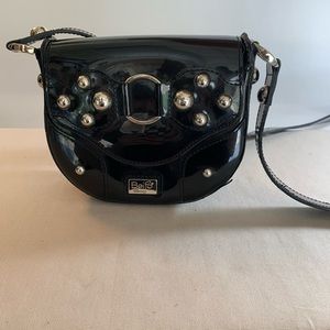 Beijo Classic Black Studded Small Crossbody Adjustable Straps